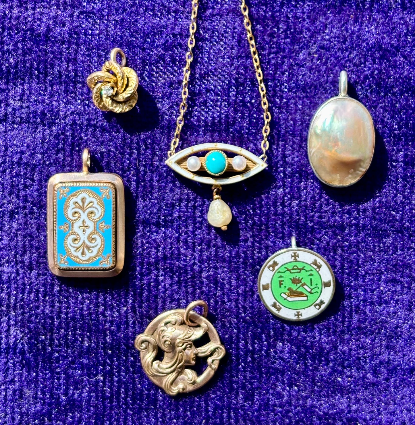 Pearl & Turquoise Evil Eye Talisman