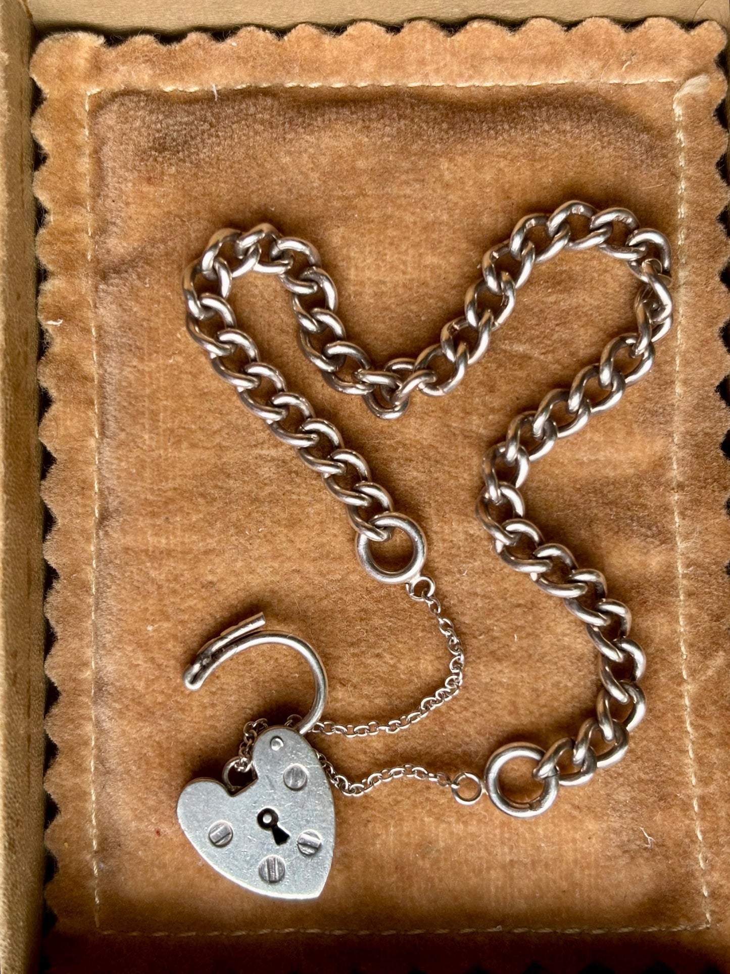 Vintage Sterling Padlock Bracelet