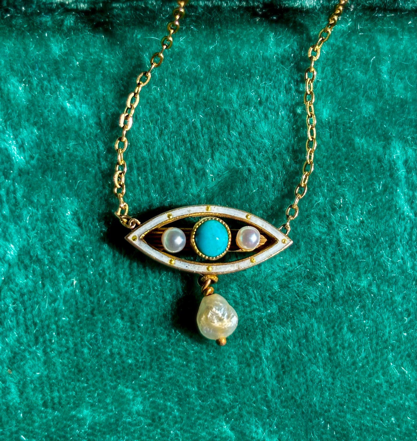 Pearl & Turquoise Evil Eye Talisman