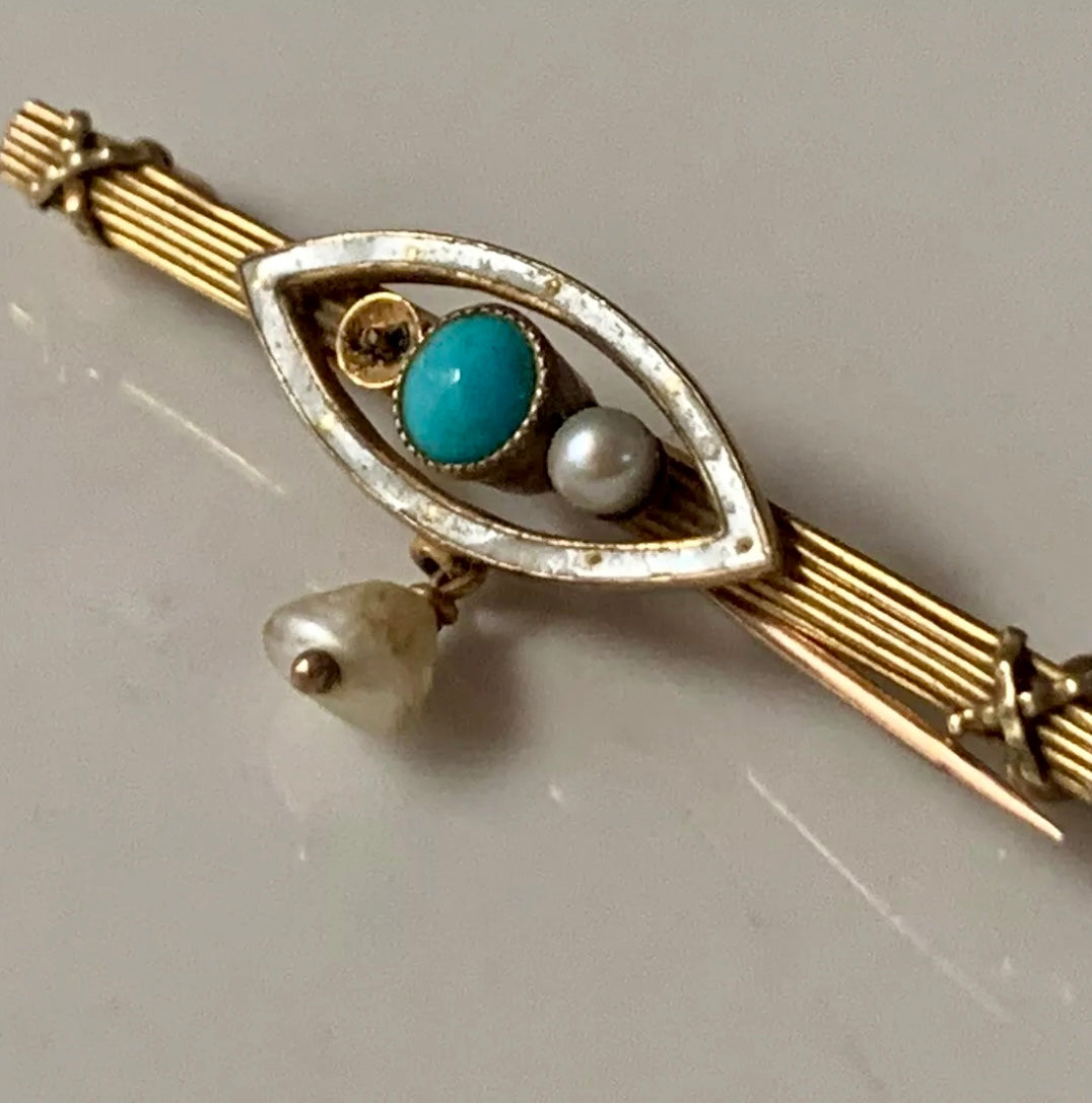 Pearl & Turquoise Evil Eye Talisman