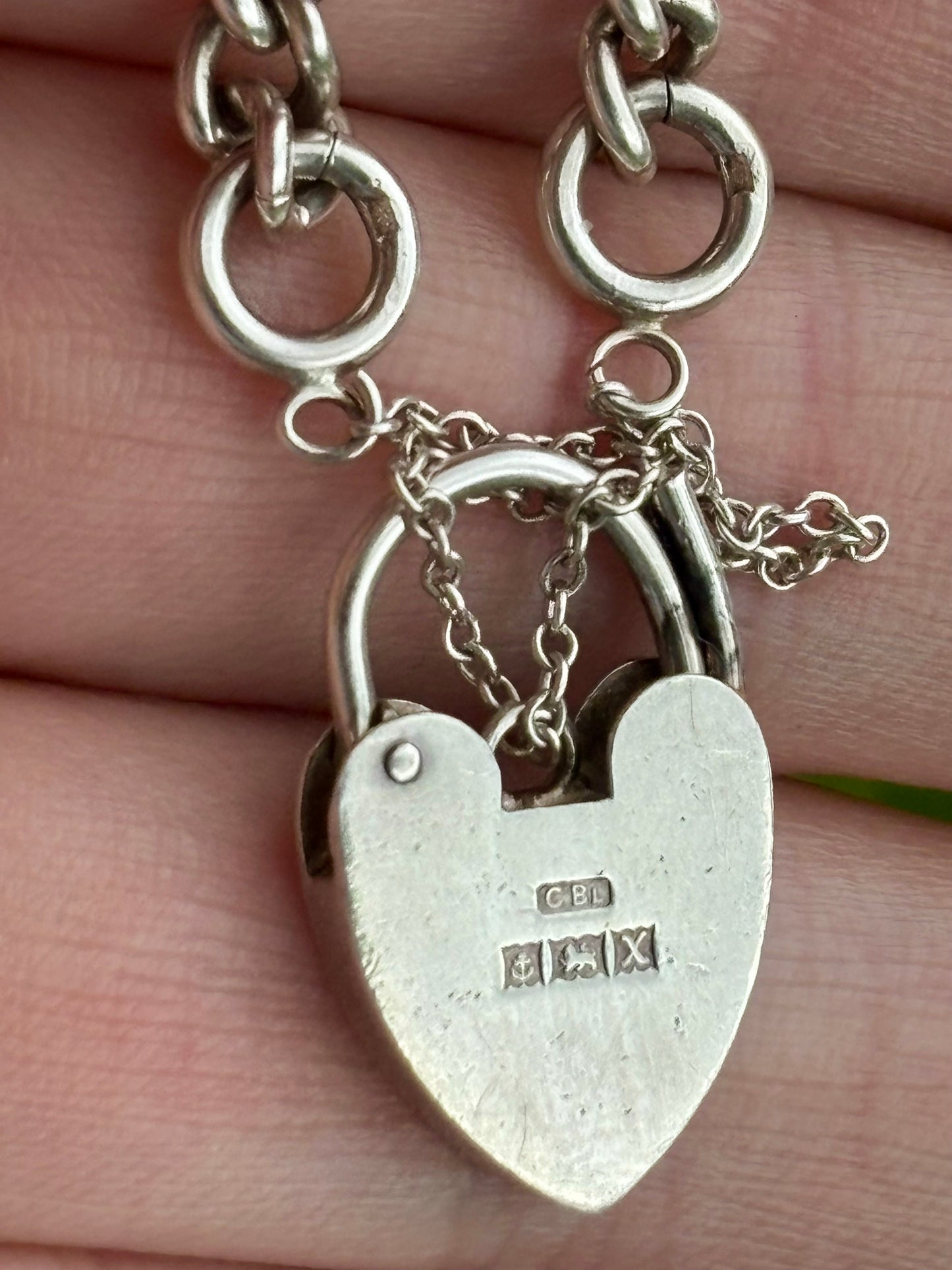 Vintage Sterling Padlock Bracelet