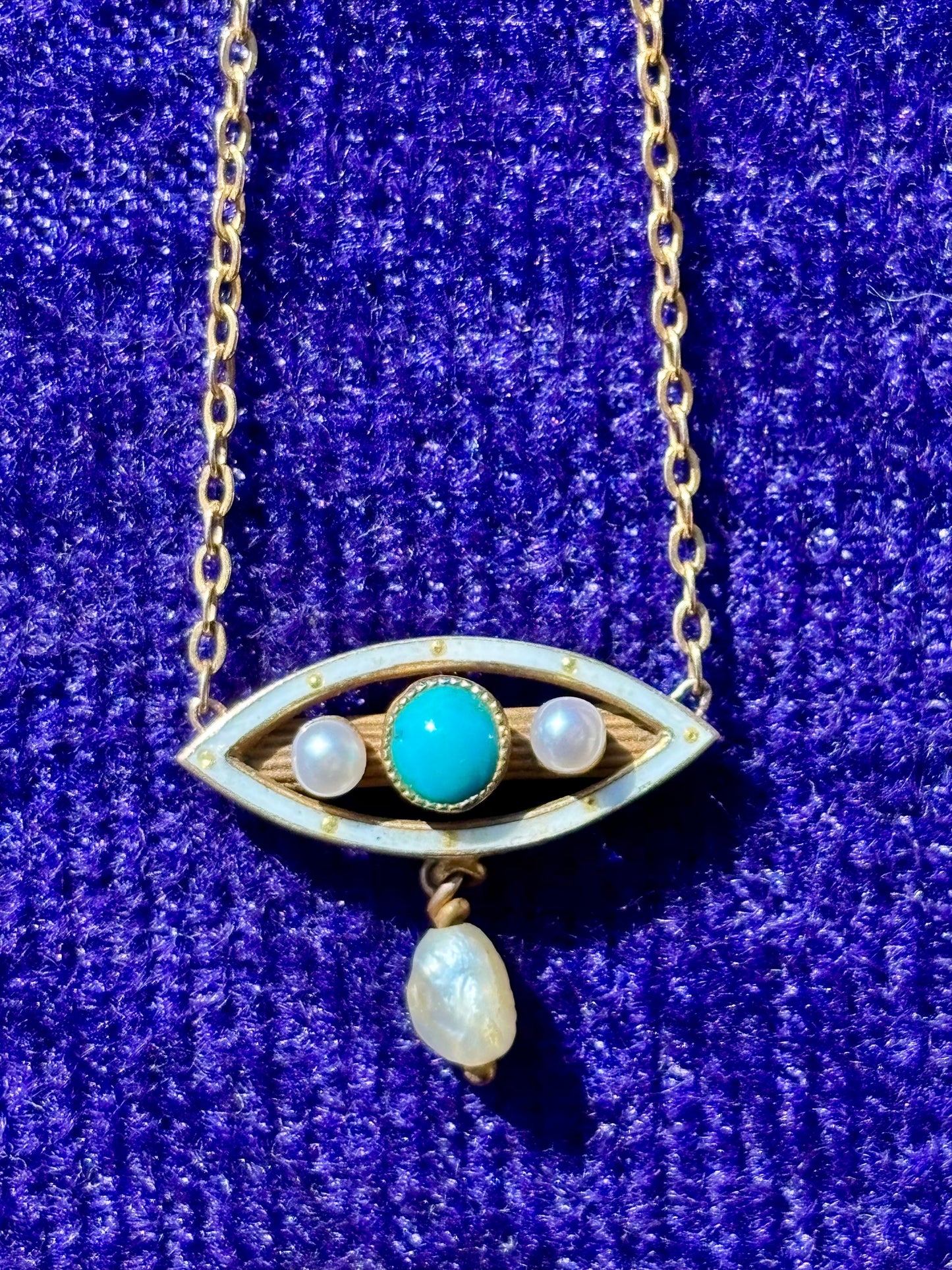 Pearl & Turquoise Evil Eye Talisman