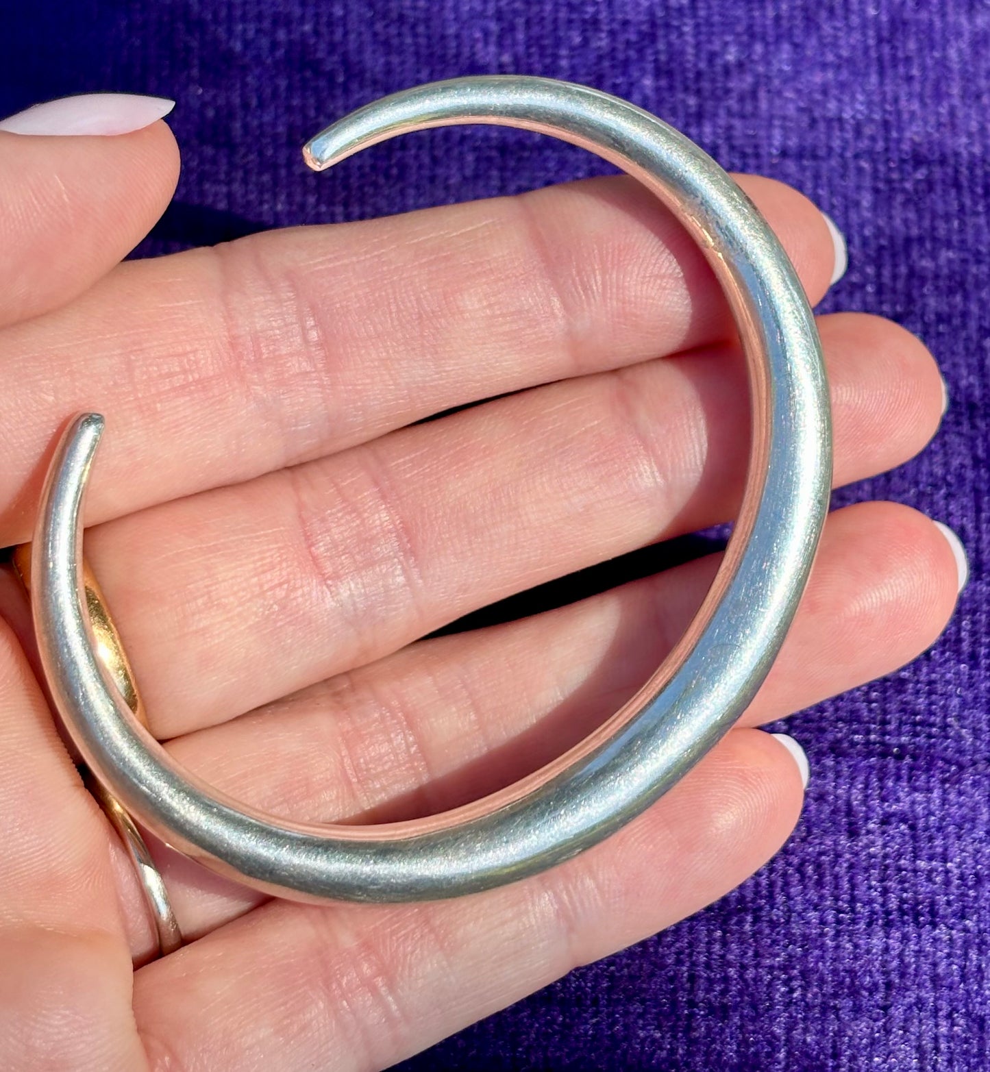 Crescent Moon Silver Cuff