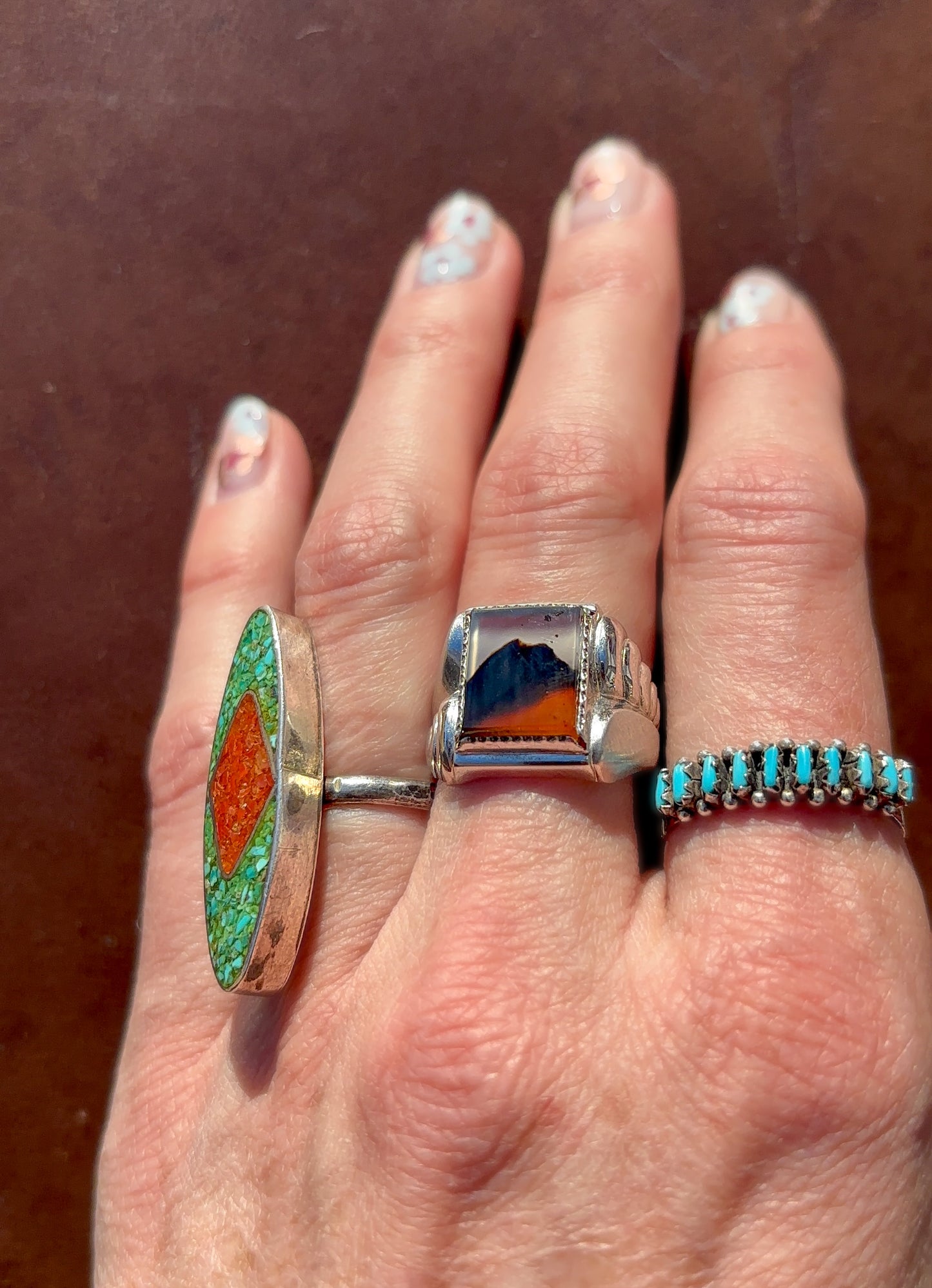 Red "Diamond" Navette Ring