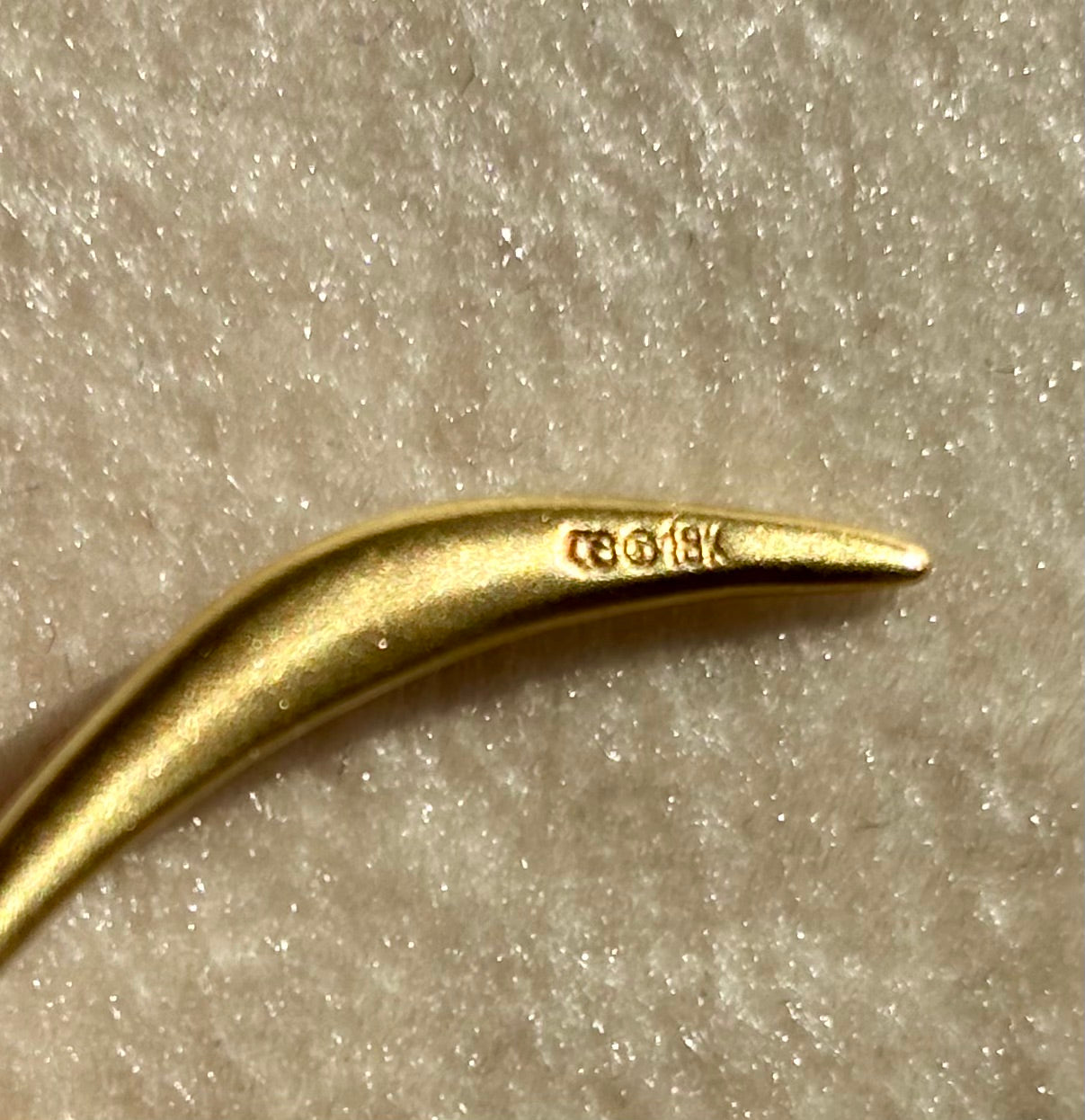 18K and Diamond Crescent Charm