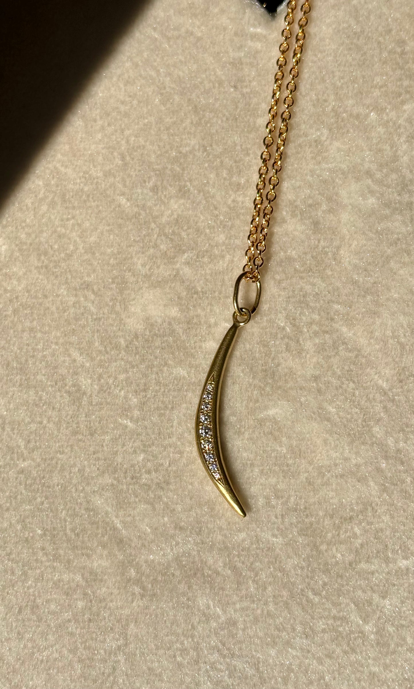 18K and Diamond Crescent Charm