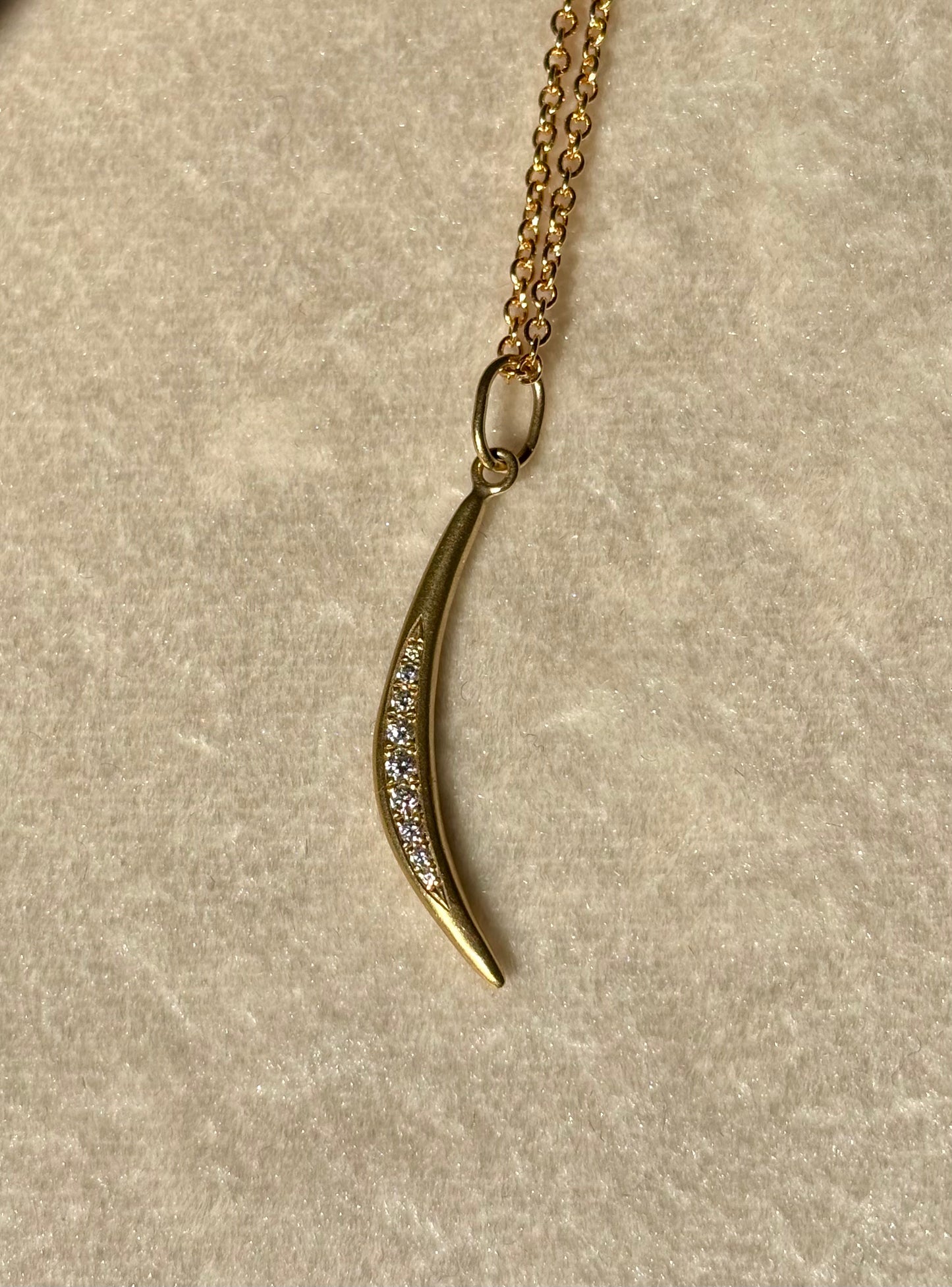 18K and Diamond Crescent Charm