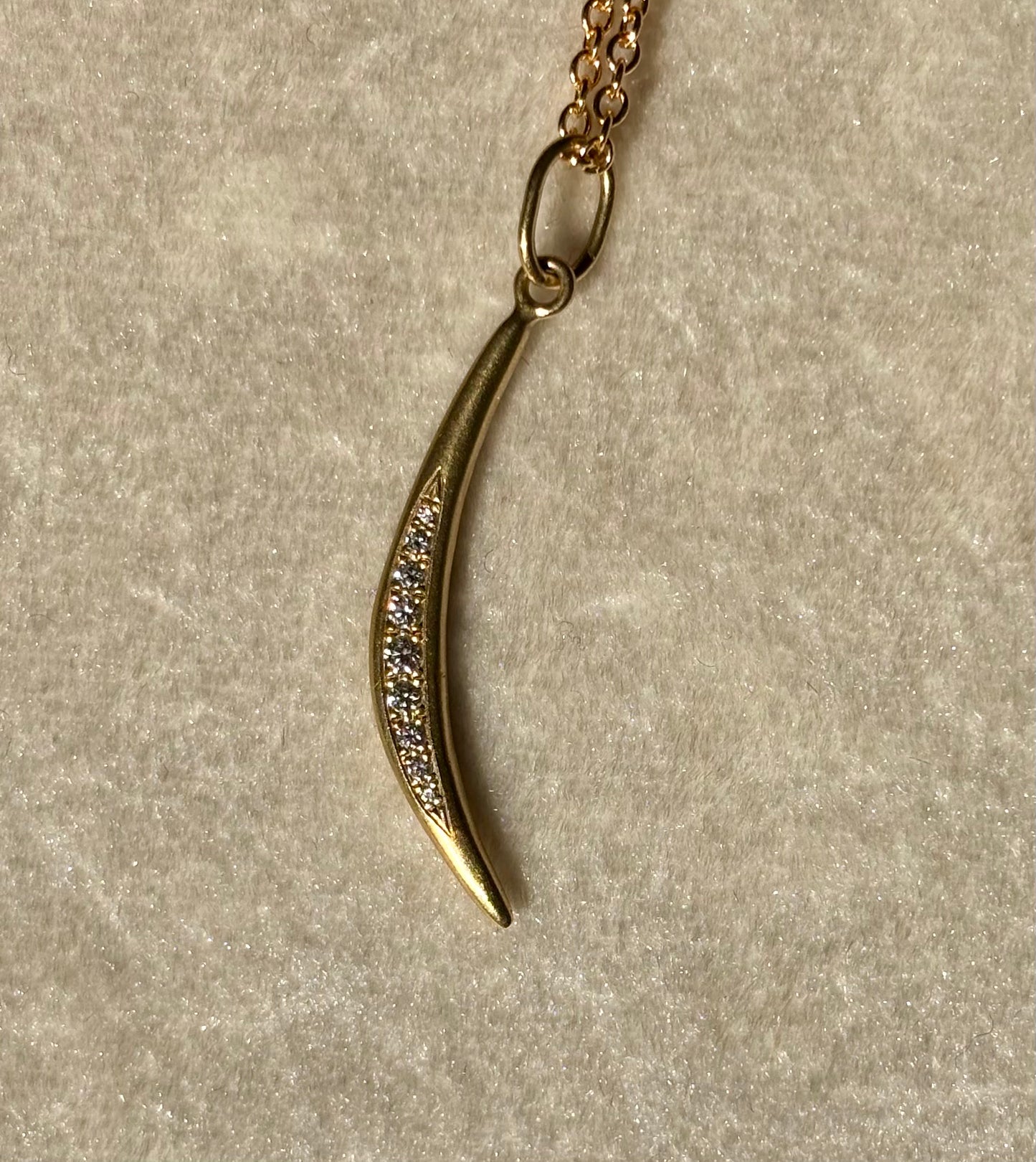 18K and Diamond Crescent Charm