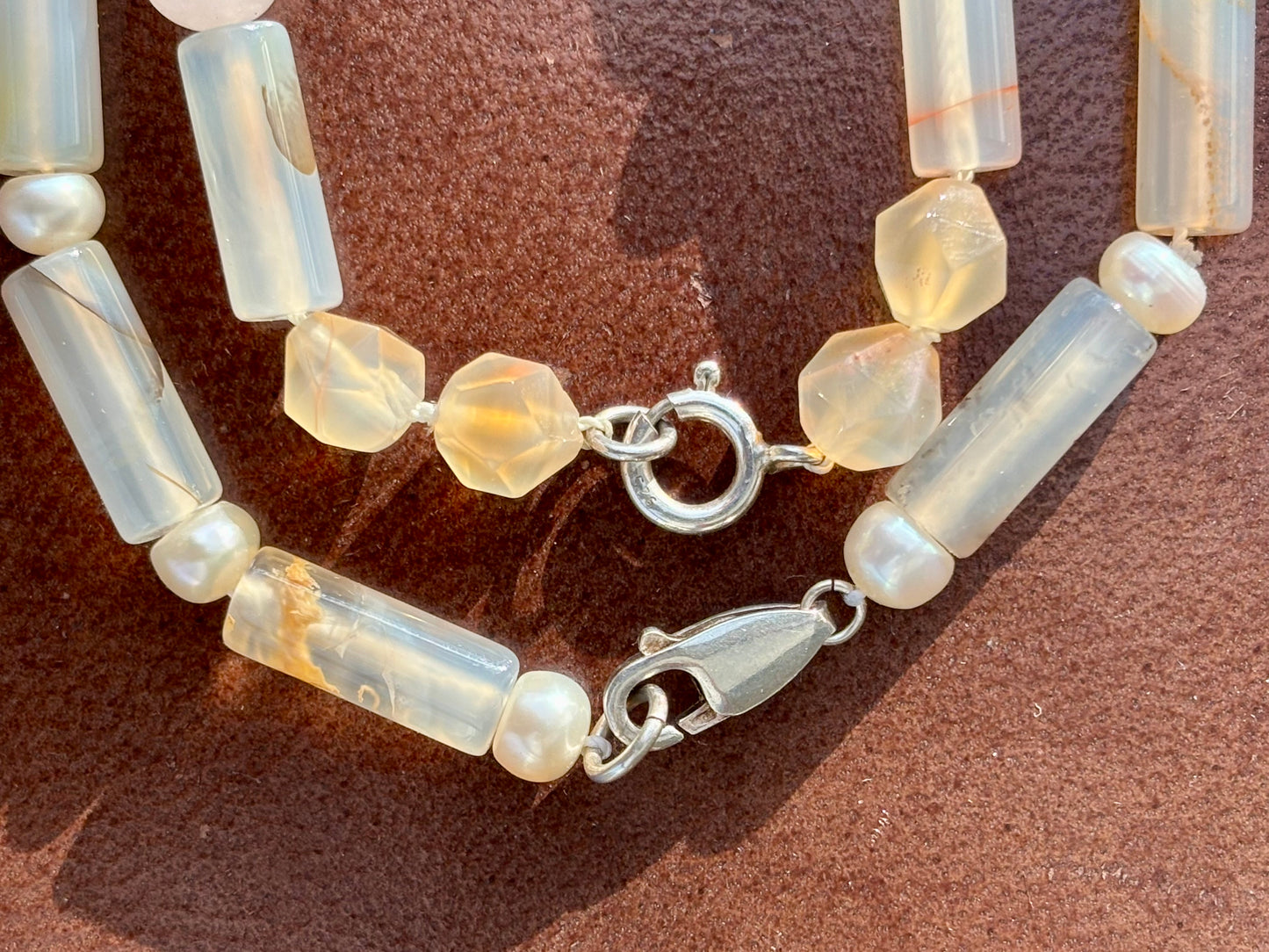 Agate & Pearl Collar