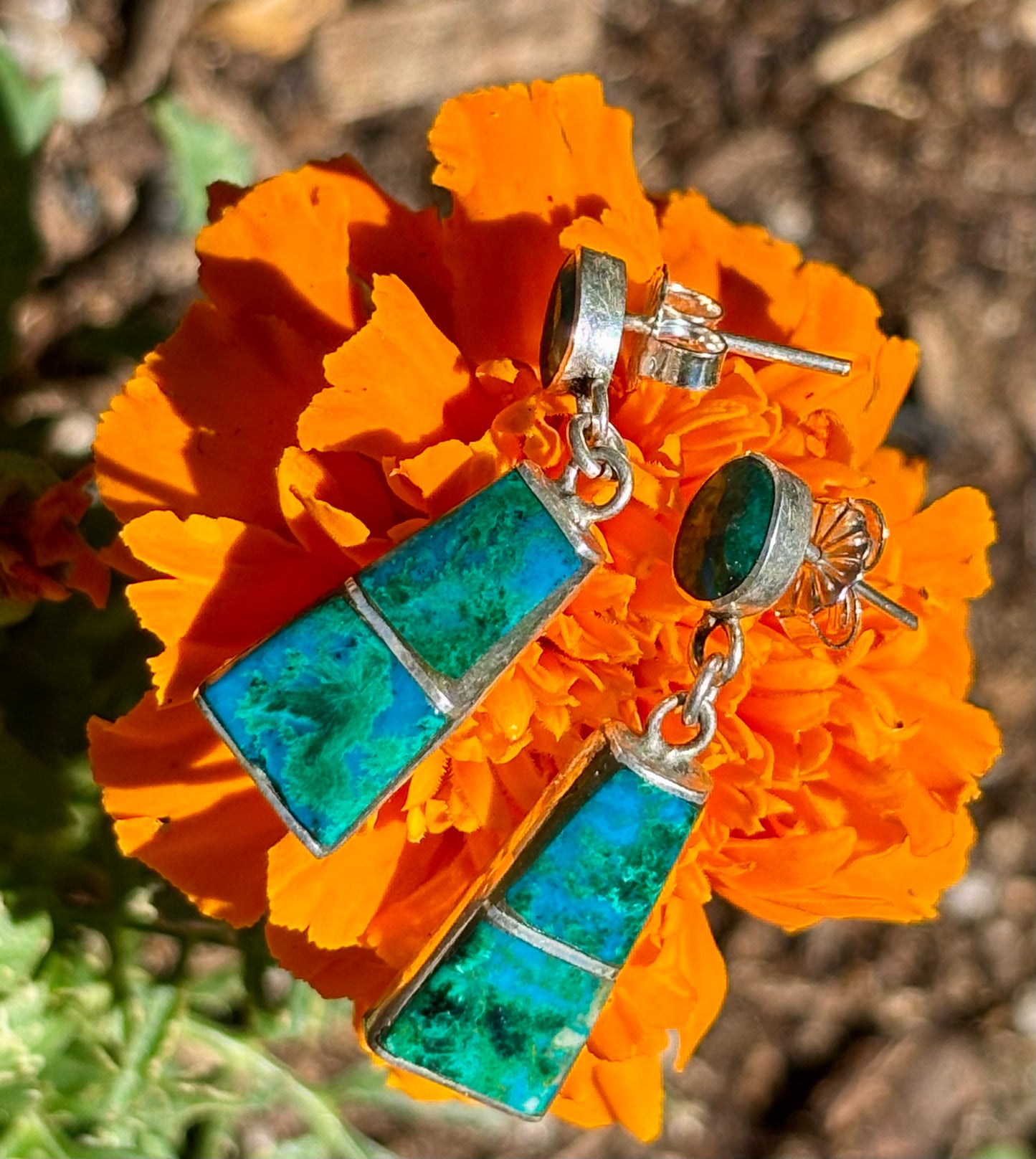 Azurmalachite Drop Earrings