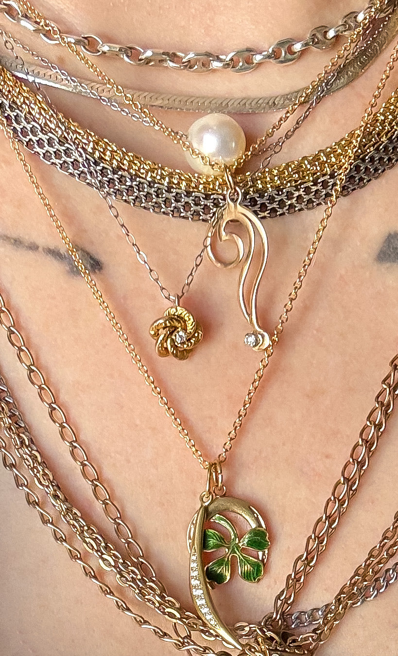 antique pendants with mix metal chains