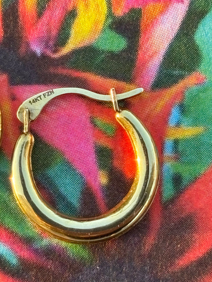 14K mini hoops