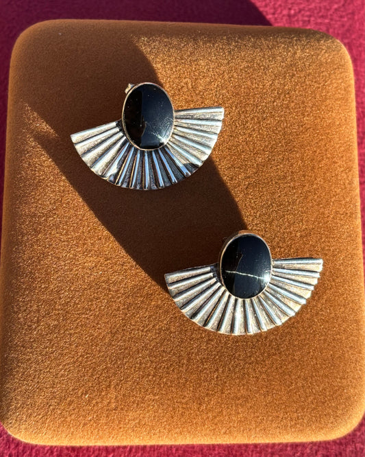 Onyx Twirl Earrings