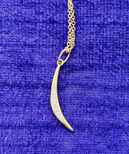 18K and Diamond Crescent Charm