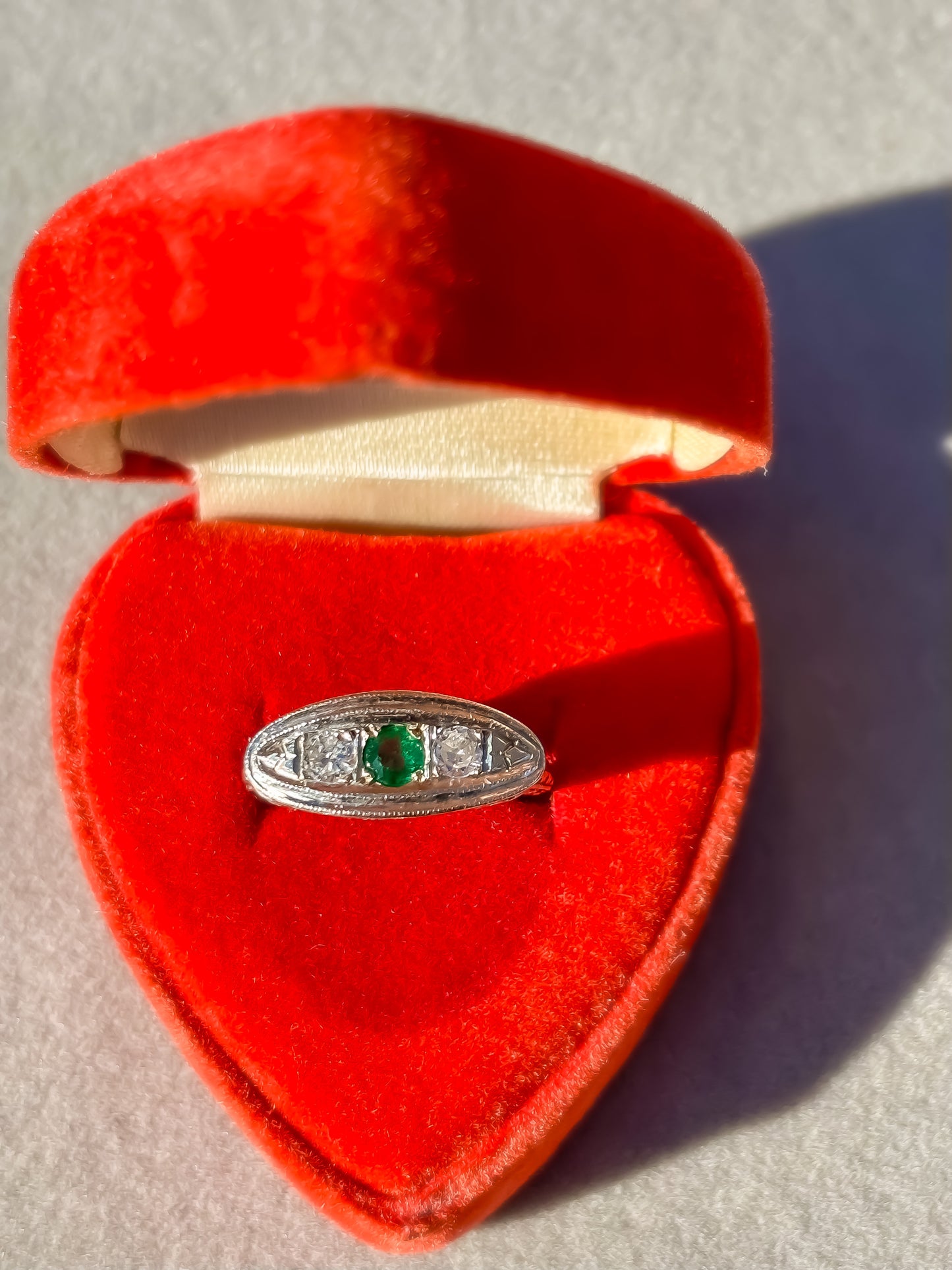 Art Deco Emerald & Diamond Ring