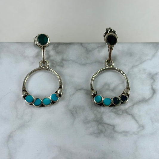 Turquoise Hoop Drops