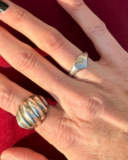 Silver Heart Signet
