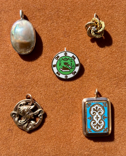 Turquoise Enamel Charm