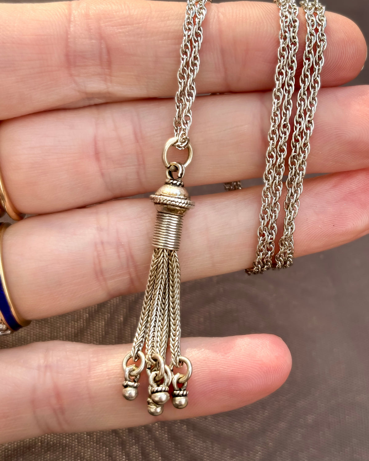 Textured Tassel Necklace