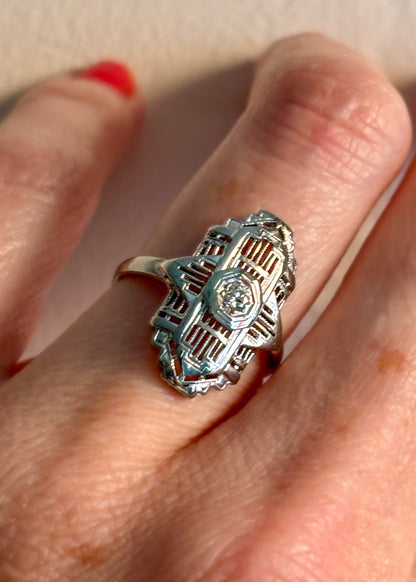 Art Deco Filigree Ring
