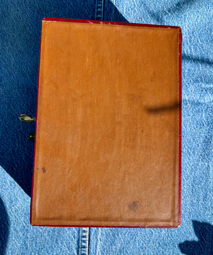Vintage Burgundy Jewelry Box (with key!!)