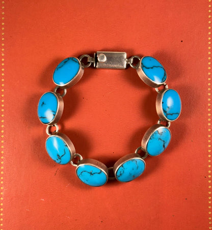 8 Cabs Turquoise Bracelet