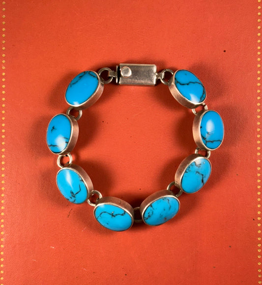 8 Cabs Turquoise Bracelet