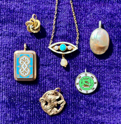 Turquoise Enamel Charm