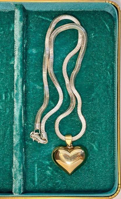 Puffy Heart with Slinky Box Chain