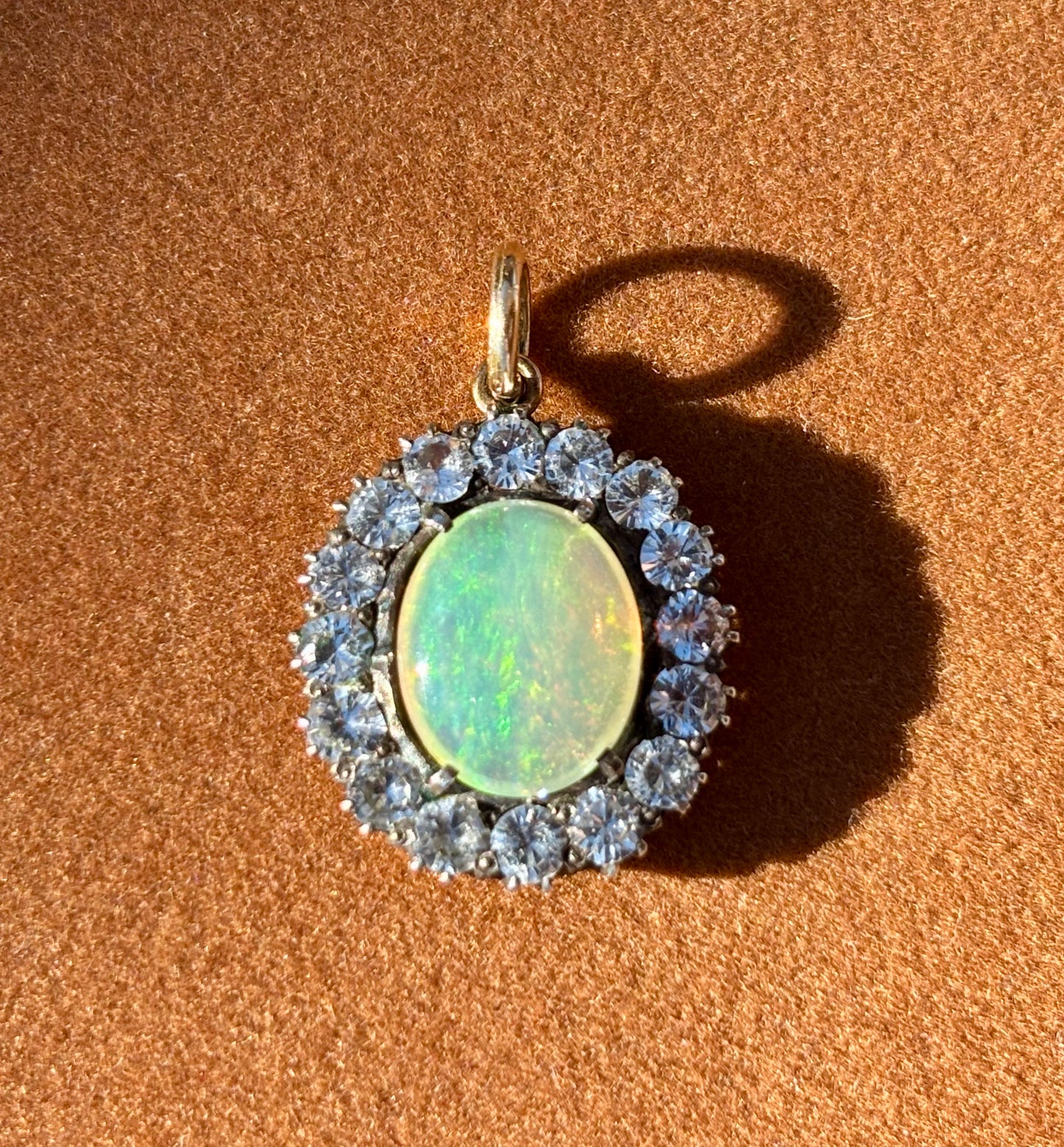 Opal Pendant with Halo