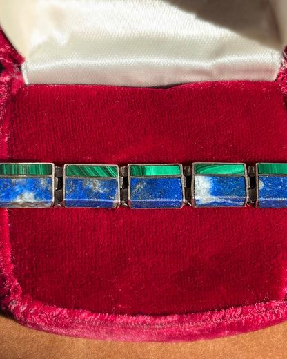 Lapis & Malachite Inlay Bracelet