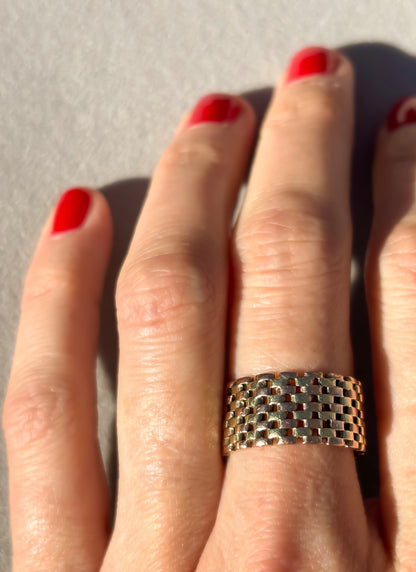 Two Tone Checkerboard Ring