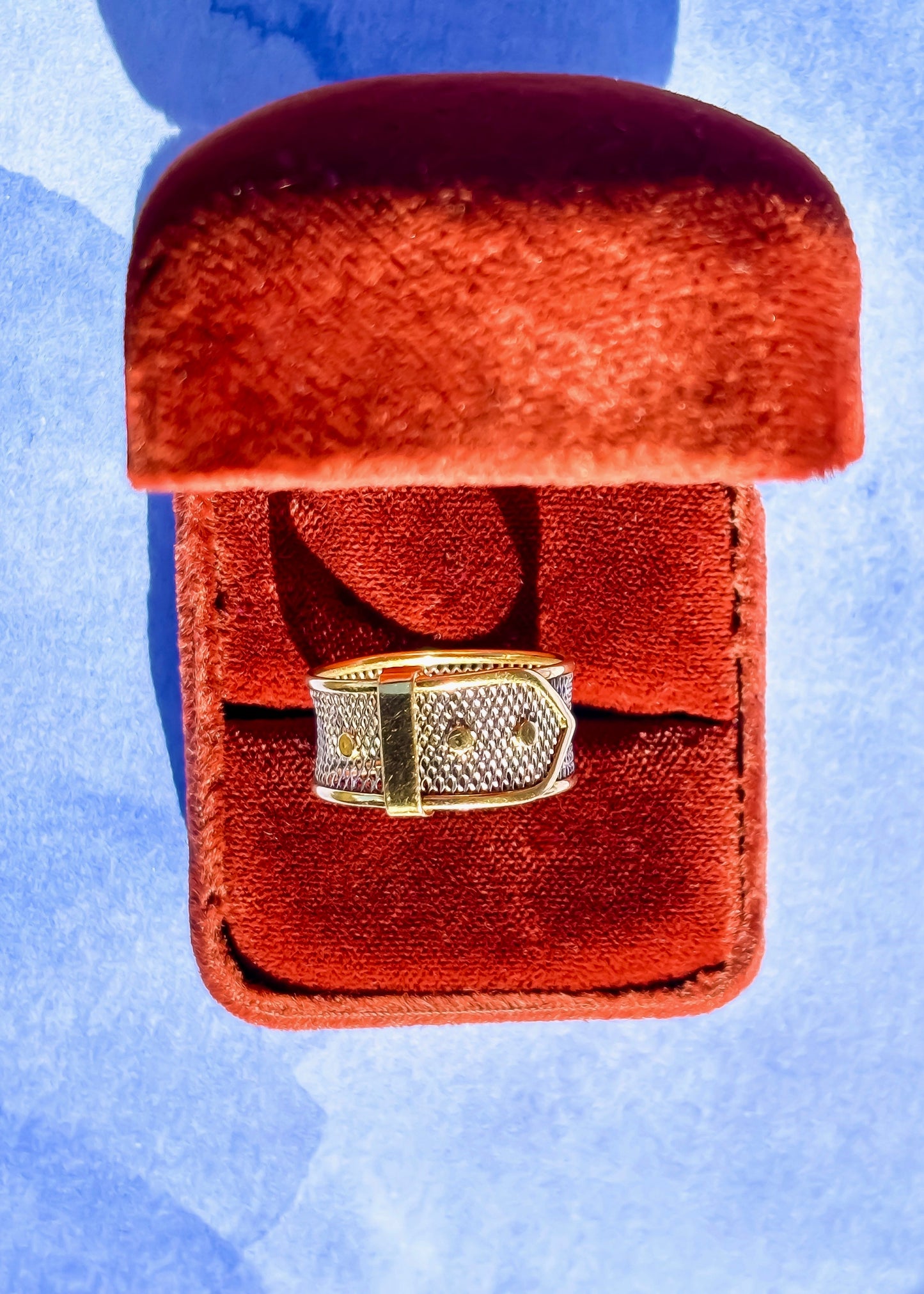 vintage platinum and yellow gold band