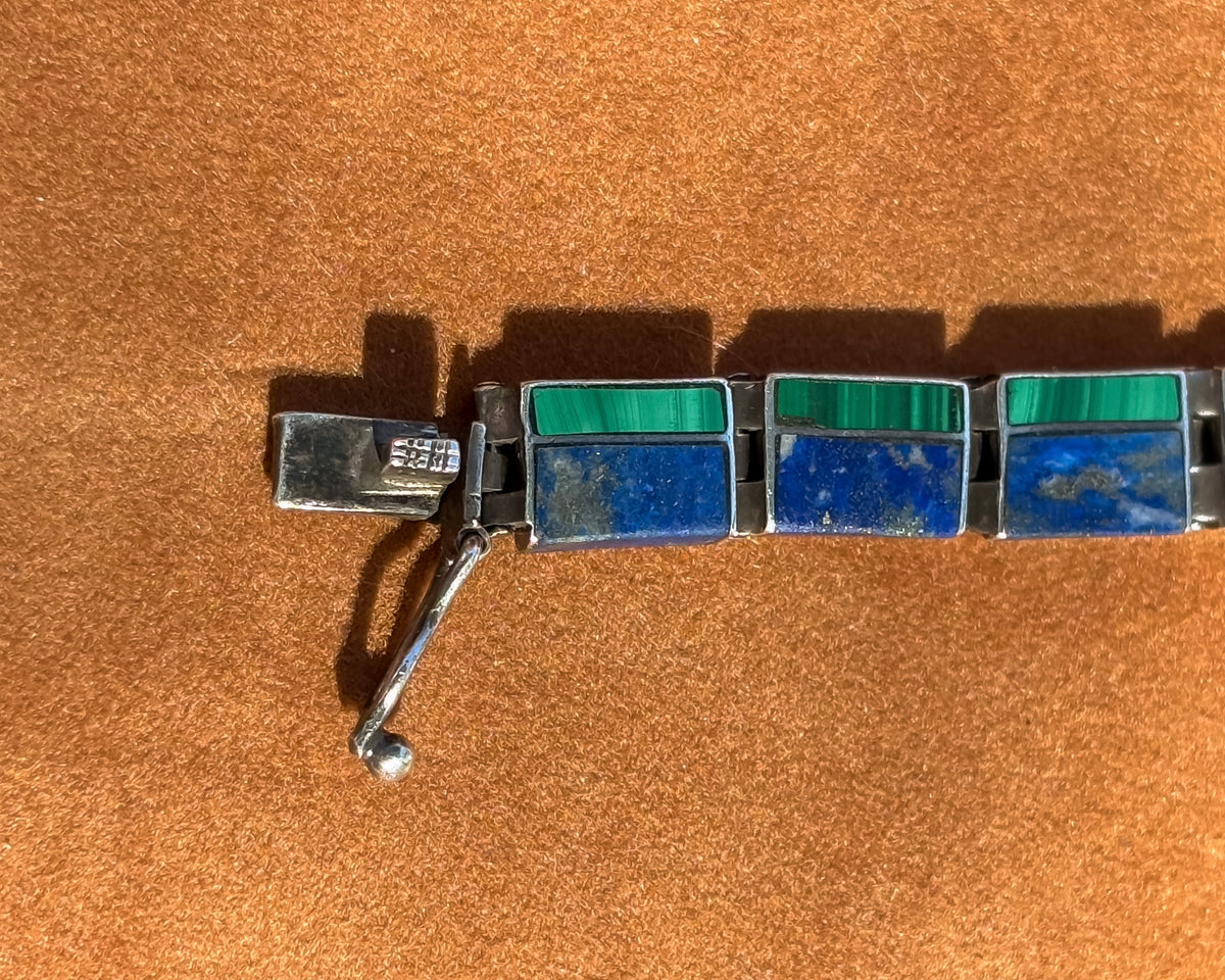 Lapis & Malachite Inlay Bracelet