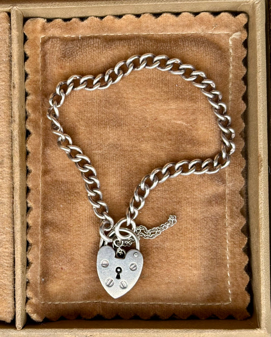Vintage Sterling Padlock Bracelet