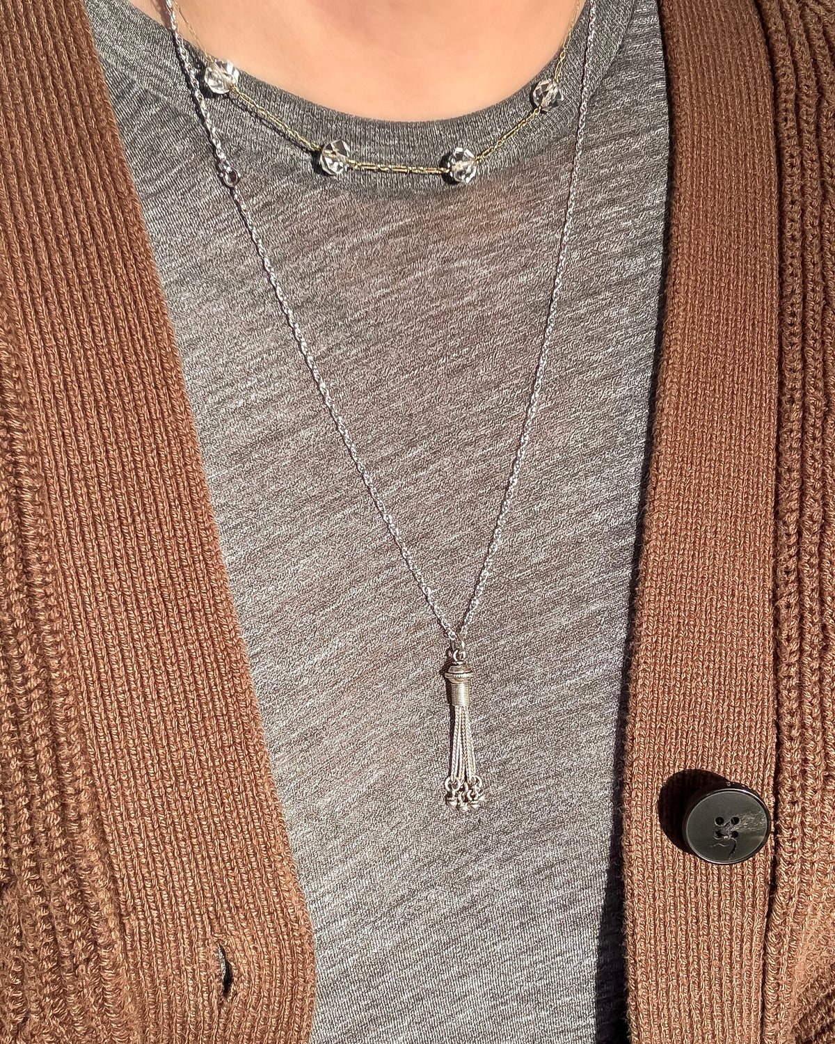 Textured Tassel Necklace