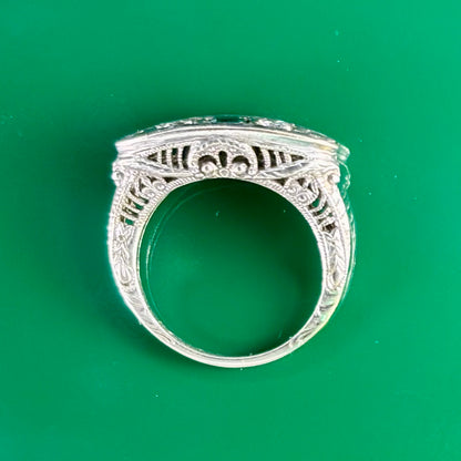 Art Deco Emerald & Diamond Ring