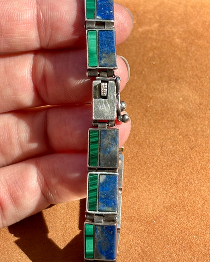 Lapis & Malachite Inlay Bracelet
