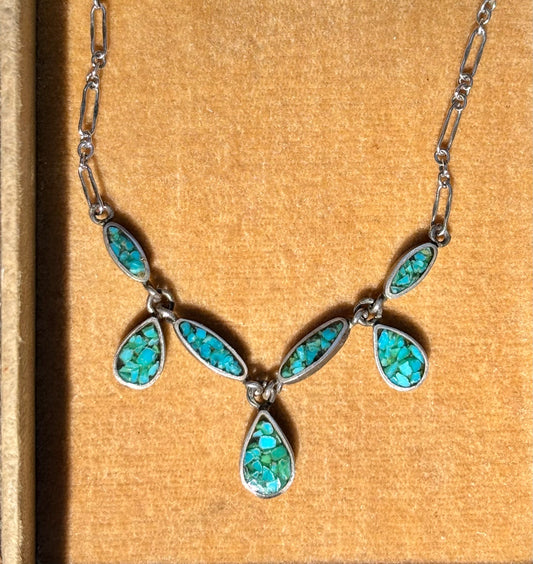 Turquoise Petals Necklace