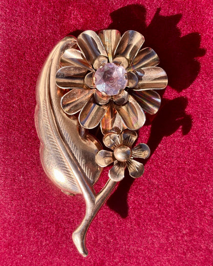 Copper Flower Brooch