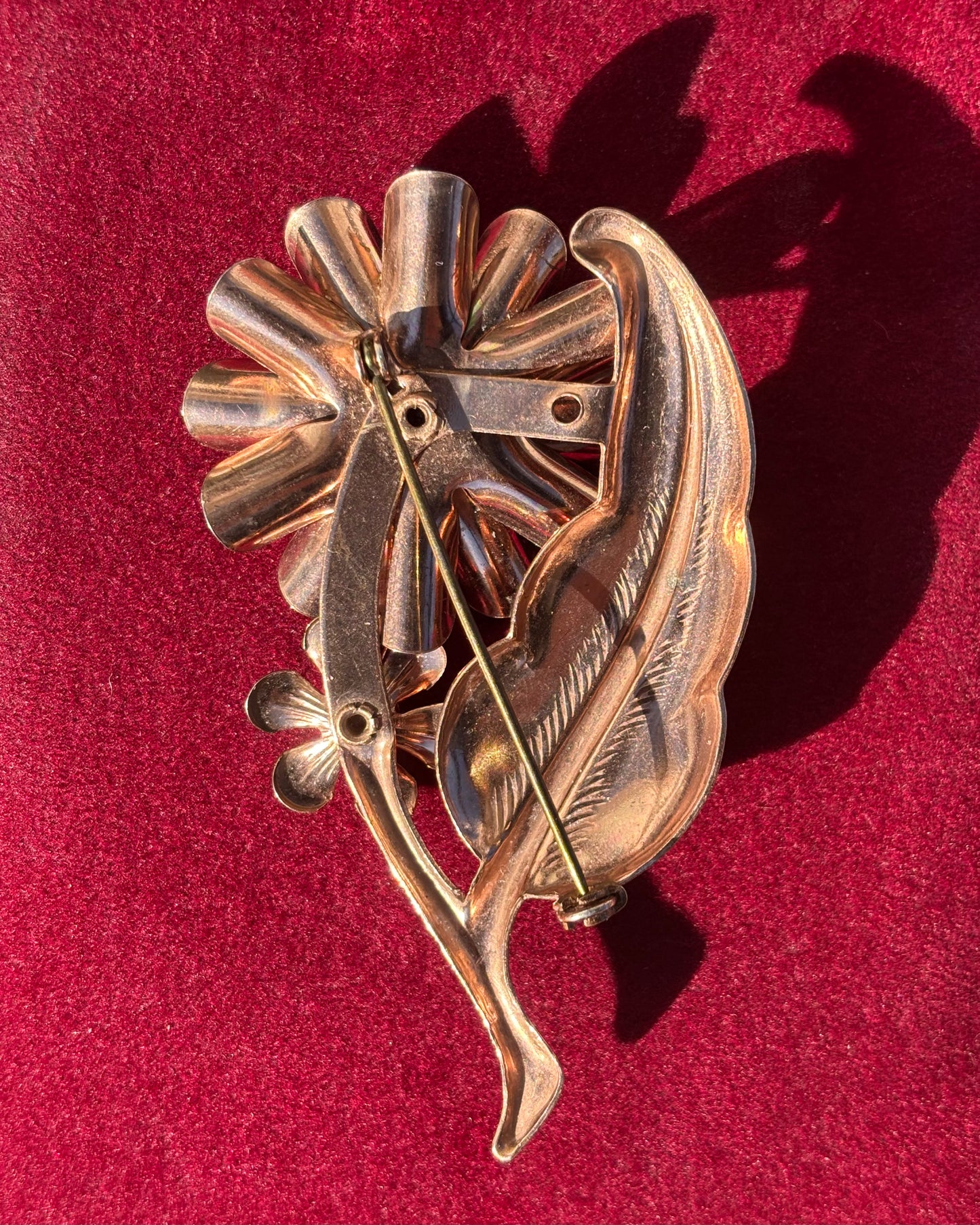 Copper Flower Brooch