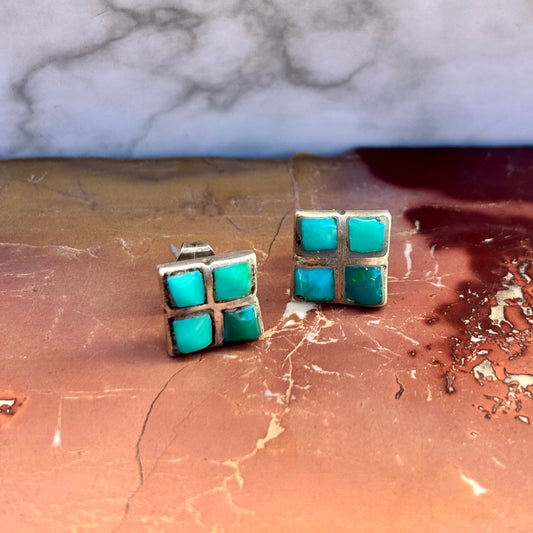 Turquoise Quatrefoil Studs