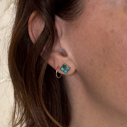 Turquoise Quatrefoil Studs