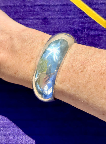 sterling silver cuff bracelet with a high polish