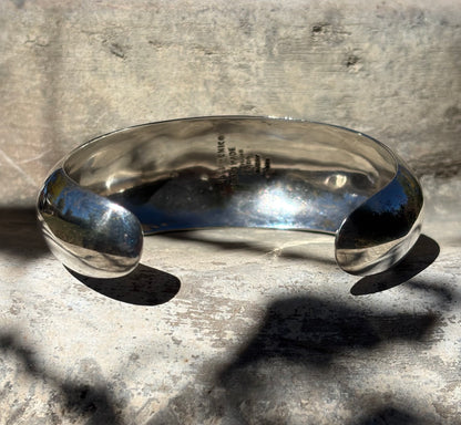 interior photo of vintage silver cuff bracelet