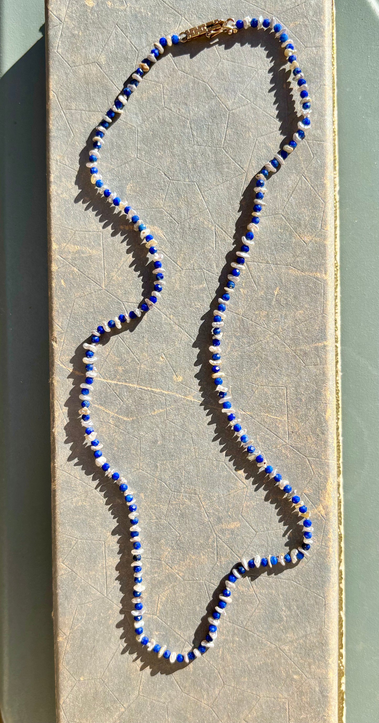 Lapis & Pearl Collar