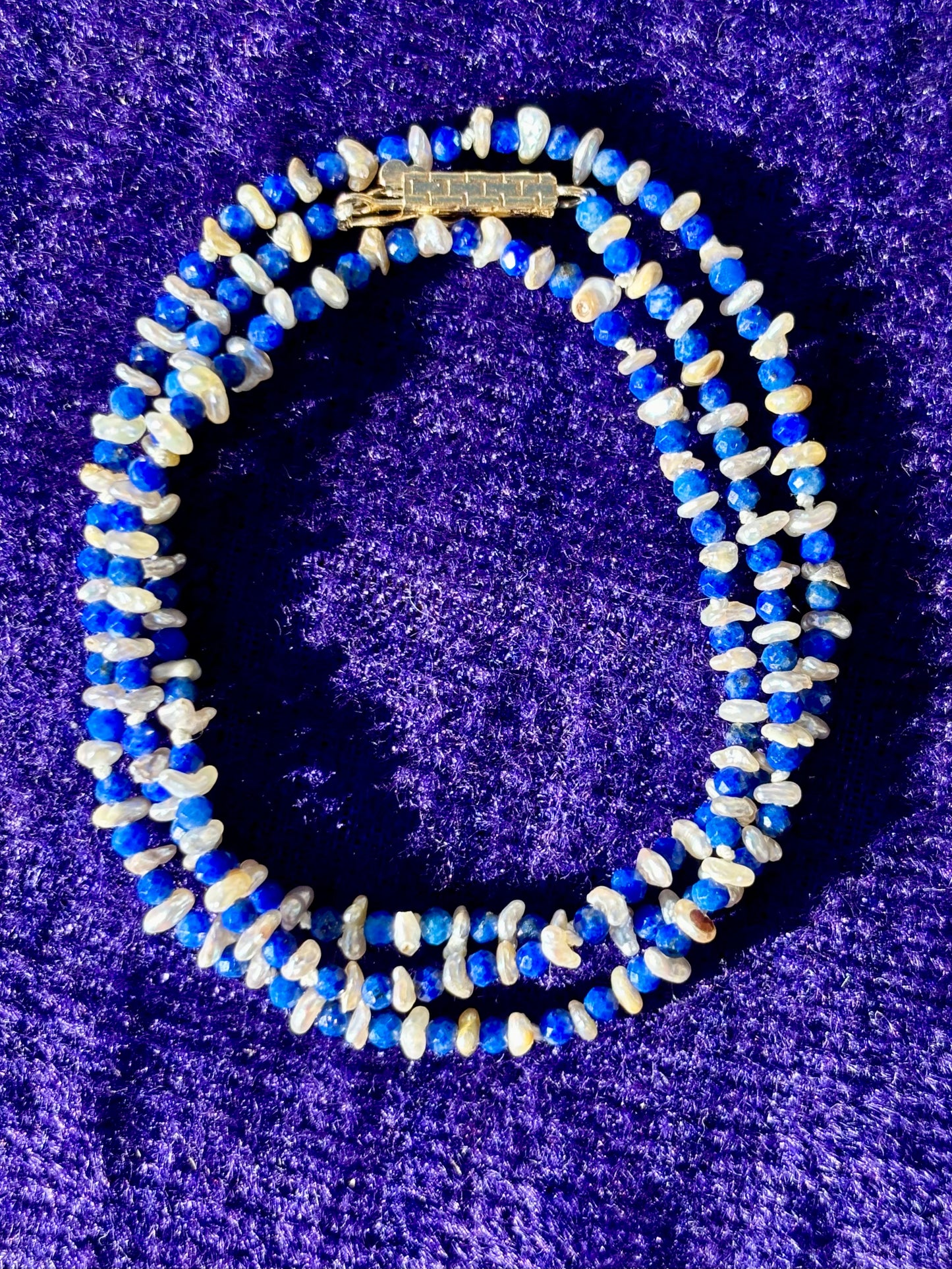 Lapis & Pearl Collar