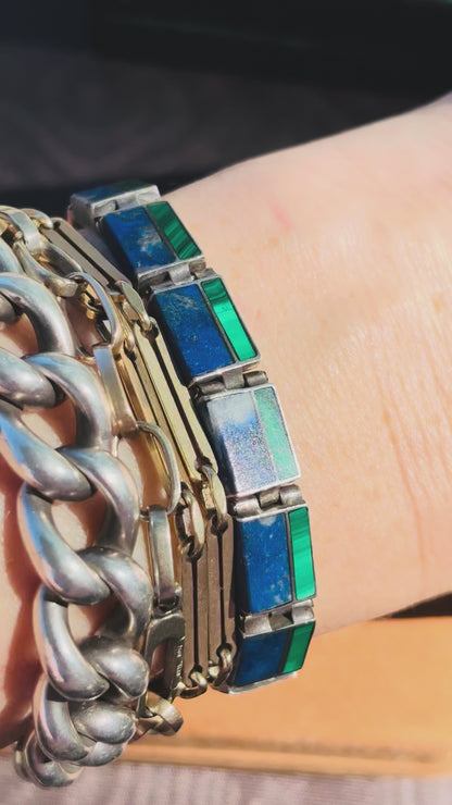 Lapis & Malachite Inlay Bracelet