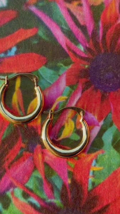 14K mini hoops