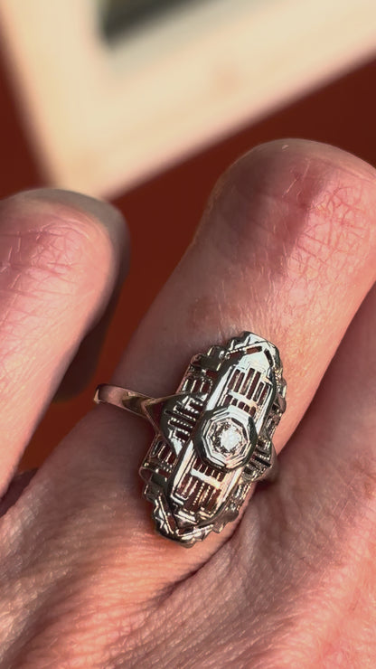 Art Deco Filigree Ring